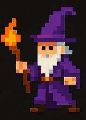 a purple wizard