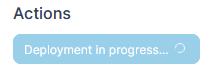 screenshot of portainer deployment in progress button
