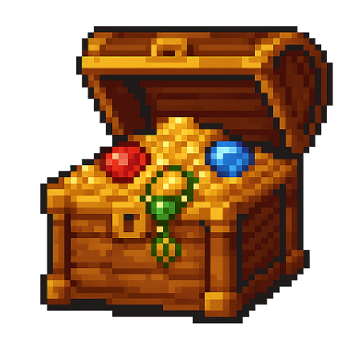 a pixel art treasure chest