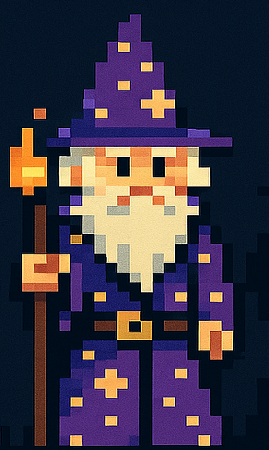 a purple wizard