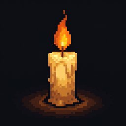 A glowing candle for the Seer Suite