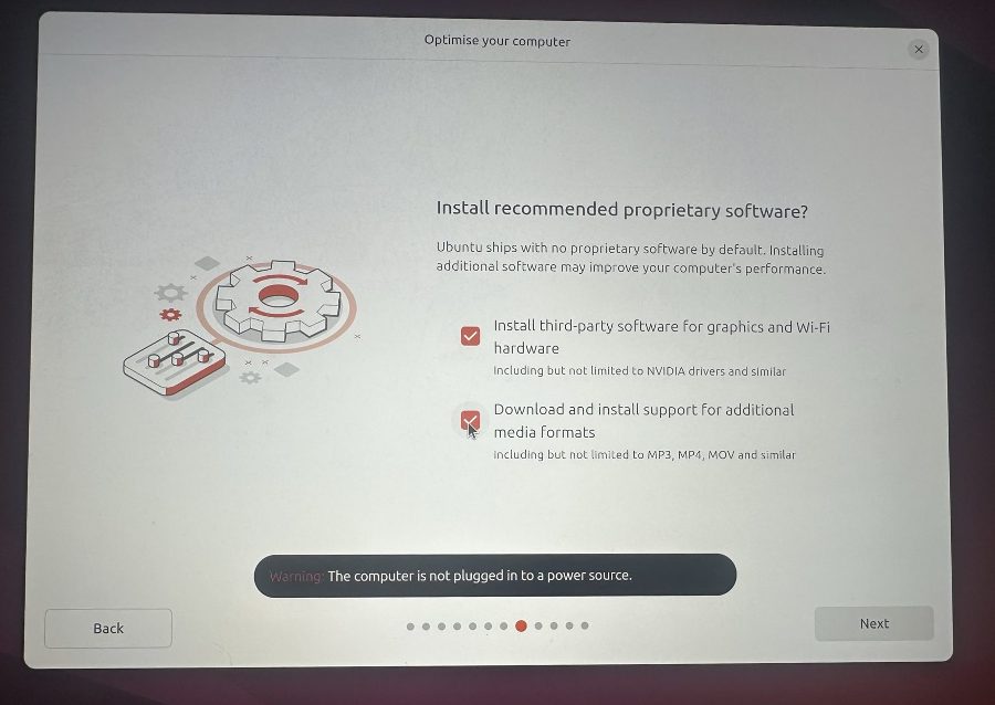Install 3rd party drivers screen